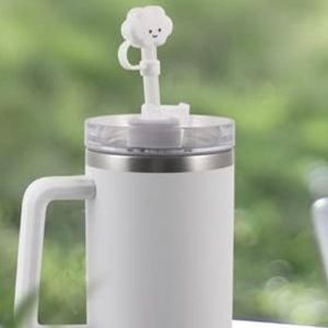 Set of three cloud tumbler straw toppers